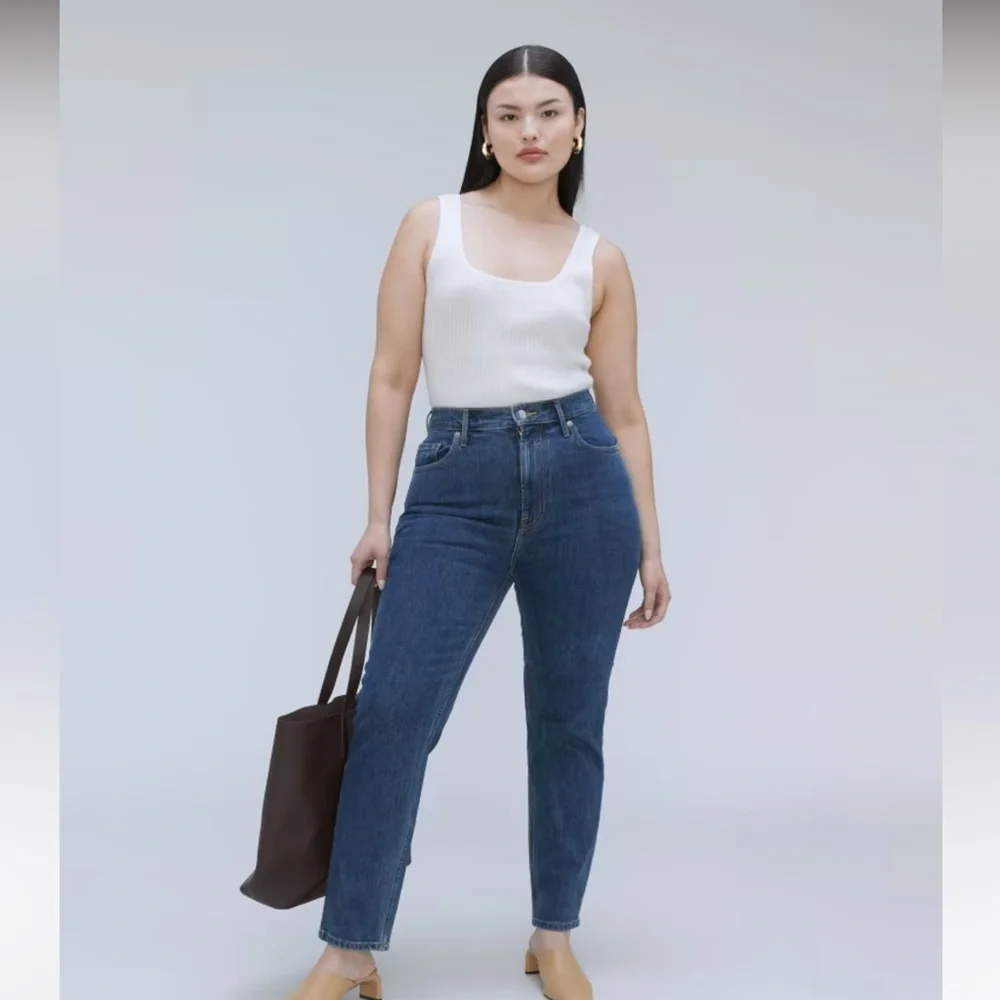 Everlane- The Original Cheeky Jean, Dark Denim, Size 35 - Picture 2 of 12